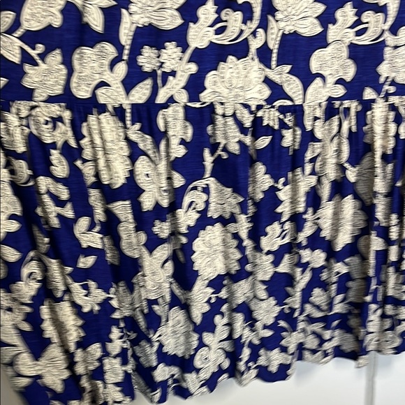 Zara Blue and Cream Maxi Sundress with Scoop Neck - Picture 5 of 6